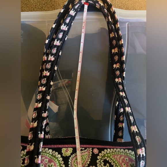 RETIRED Vera Bradley Tote Purse black and pink with elephant print - Picture 11 of 11